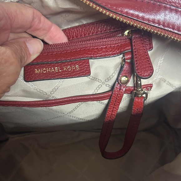 Michael Kors Burgundy pebbled Leather Satchel - Crossbody - Picture 6 of 16
